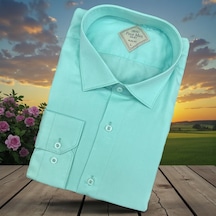 Linen Keten Slim Fit 4 Mevsim Giyilebilen Pamuklu Gömlek Pastel Yeşil