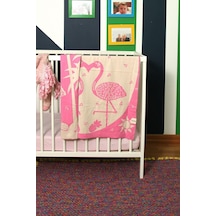 Organik Triko Bebek Örtüsü, Filamingo 80x90 , Pembe