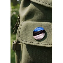 Estonya Estonia Abstract Ülke Bayraklı Buton Rozet - 44 MM 5 Adet Çok Renkli