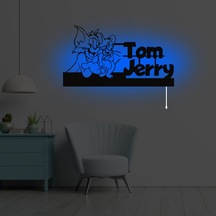 Erva Ledli Dekoratif Metal Aplik Tom Jerry Mavi Işık