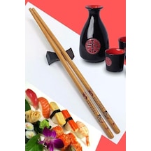 Bambu Organik Chopstick Yemek Çubuğu Haşi 10 Çift Uzak Doğu Tip Açık Ceviz