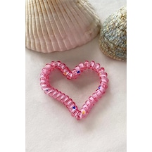 Pembe Renk Kalpli Helezon Lastik Toka Pembe