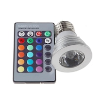 E27 3w Rgb Renk Değiştiren Spot Lamba, Ir Uzaktan Kumanda İle Ruh Hali Aydınlatması, Renkli Led Ampuller, Dimmable 85-265v Gümüş
