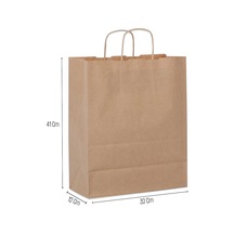 32x41x12 Kraft Saplı Kağıt Çanta 25 Adet