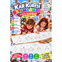 Kar Küresi Boyama Rulosu 5 Metrelik Yılbaşı Temalı Çocuk Boyama Kağıdı Eğitici Ve Eğlenceli Aktivite Kış Ve Noel Temalı Renkli Boyama Rulosu