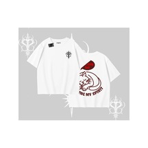 Tarzsokak Not Lazy Saving My Spirit Kedi Baskılı Oversize Tshirt Beyaz