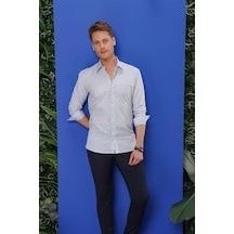 Efor G 1532 Slim Fit Mavi Klasik Gömlek Mavi