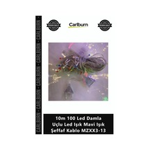 Özel Üretim 8 Fonksiyonlu Uzatmalı 10m 100 Led Damla Uçlu Led Işık Mavi Işık Şeffaf Kablo Mzxx313