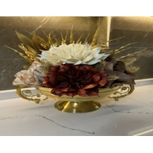 1018 Zambak Kol Model Dekoratif Cam Vazo Şık Modern Tasarım Salon Ev Dekoru Estetik Premium Vazo Altın