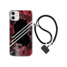 Apple Uyumlu iPhone 11 Kılıf Boyun Askılı Flowers Line 1732