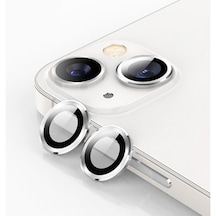 iPhone 13 Uyumlu Mercek Lens Kamera Koruyucu Gri
