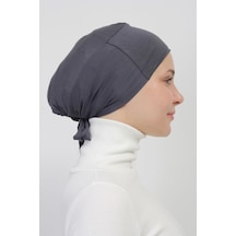 Pratik Dikişsiz Bağlamalı Kaymayan Tesettür Bone Füme