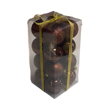 Yılbaşı Kahverengi Top Ağaç Süsü 5 Cm Karma Set 16'lı