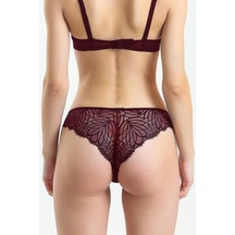 Magic Form 686 Kadın Arkası Dantelli Taşlı Slip Külot-bordo Bordo