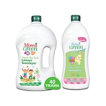 Mom's Green 1500 Ml Çocuk Organik Çamaşır Temizleyici ve 750 Ml Organik Bebek Çamaşır Yumuşatıcı  2'li Set