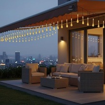 Damla Şeklinde 50 Led Güneş Enerjili Bahçe Balkon Aydınlatma 7 Metre Işık Diğer