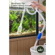 1 Adet Akvaryum Dip Çekme Sifonu Esnek Hortum Güçlü Pompa