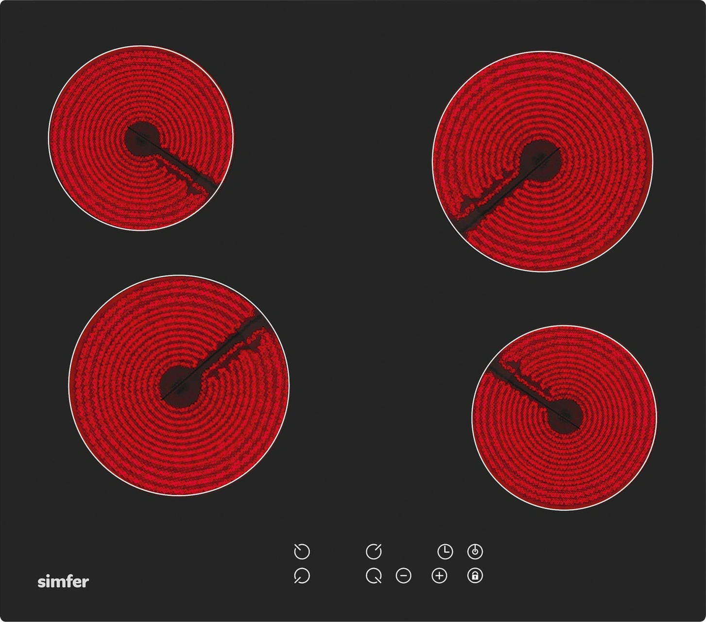 Simfer 3970 60 CM Ankastre Vitroseramik Ocak 4E