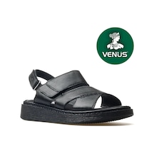 Venüs Axiz Hakiki Deri Comfort Ortopedik Kadın Sandalet Siyah