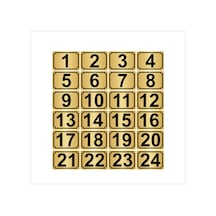 Metal Kapı,masa,dolap Numarası 10cmx15cm 24 Adet Dikdörtgen (1…24) Altın Renk Metal