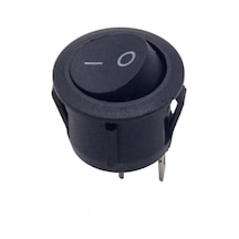 Alkatronik 23mm Yuvarlak 2 Pin Anahtar Buton Kcd1 Siyah Plastik Mini Açma Kapama On/off 1