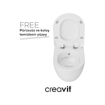 Creavit Free Duroplast Yavaş Kapanan Klozet Kapaklı Beyaz Set