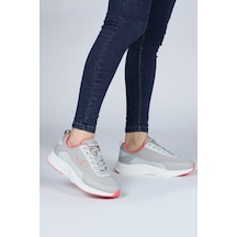 Jump 28086 Gri - Somon Pembe Kadın Sneaker Günlük Spor Ayakkabı Açık Gri - Somon