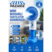 Su Buharı Püskürtmeli Vantilatör Şarjlı El Fanı Nemlendirici Özellikli Taşınabilir Spreyli Şarjlı, Sessiz, Mini Vantilatör Soğutucu Buharlı Fan Mini Masaüstü El Fanı 3 Kademe Standlı