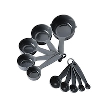 Gri 10 Adet Ölçekli Ölçüm Kaşığı Çay Kaşığı Çok Amaçlı Kaşık Kek Pişirme Un Gıda Ölçüm Kabı Ev Mutfak Aksesuarları Pişirme Araçları