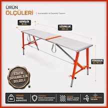 Alüminyum Gövdeli Çelik Ayaklı Teleskopik Katlanır İnşaat İskelesi - 400 Kg Taşıma Kapasitesi 90x36x200cm