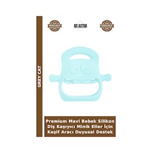 Premium Mavi Bebek Silikon Diş Kaşıyıcı Minik Eller İçin Keşif Aracı Duyusal Destek Belirtilmemiş