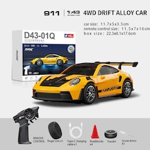 Rc Drift Araba Porsche 911, Jiroskop Ve Led Işıklı 15 Km/h Hız