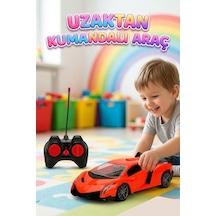 Uzaktan Kumandalı 1:12 Ölçekli 4 Fonksiyon Işıklı Usb Şarjlı 10-15km/h 2.4ghz Oyuncak Spor Araba Turuncu