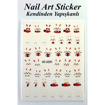 Nail Art Sticker Kendinden Yapışkanlı, Tırnak Süsleme, Tırnak Dövmesi Stikır 2291 Çok Renkli-2291