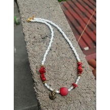 El Yapımı Tasarım Boncuk Kolye Şık Hediyelik Çok Renkli 02395629