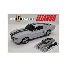 Gri Ve Siyah Eleanor Klasik Araba Kit Kart - Parçalı Yapıda Kendin Yap Dıy Hobi Maketi, Efsane Muscle Car Oyuncak, Klasik Otomobil Koleksiyonu İçin Masaüstü Dekor Süsü 14x10 Cm