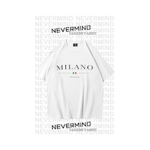 Unisex Baskılı Oversize %100 Pamuk T-shirt Beyaz