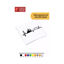 Kalp Ritmi Ve Kamp - Araç, Oto, Laptop, Duvar Uyumlu Sticker 60 30 Cm
