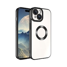 Apple iPhone Uyumlu 15 Kılıf Kamera Lens Korumalı Logo Gösteren İnce Hafif Pazarplus Siyah