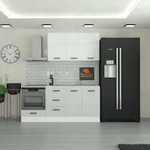 195 Cm Mutfak Dolabı Mdf Kapak Tezgah Dahil Yrkn195 100 Gümüş