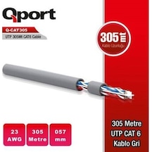 Q-Port Q-Cat6 305Mt Utp 305Metre Gri 23Awg 0 57Mm Cat6 Kablo