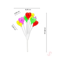 Plastik Minyatür Kalp Teraryum Obje 17Cm - 8'Li Demet