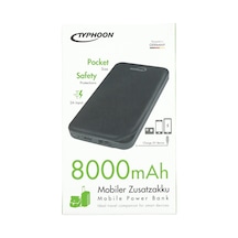 Typhoon Powerbank Taşınabilir Şarjları 8000mah Mobil Ek Pil Yolculuk Güç Bankası Siyah Şarj Usb Led Gösterge 2a Siyah