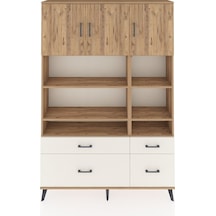 Arges Dolap 10 Raflı 4 Çekmeceli 3 Kapaklı 132x30x195 Çam-çam... Çam