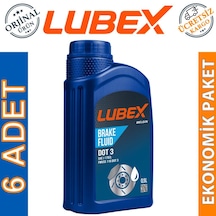 Lubex Brake Fluid Dot 3 Fren Hidrolik Yağı 500 Ml 6 Adet