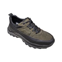 Komcero Bağcıklı Kat Deri Havuz Model Outdoor Taban Erkek Casual Ayakkabı K3256-25283 Siyah Haki