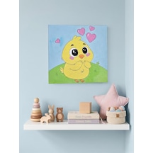 %100 El Yapımı Kanvas Tablo 20x20 Cm - Bebek Ve Çocuk Odası İçin Sevimli Dekor