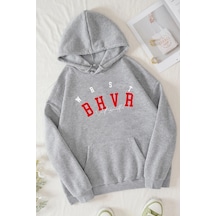 Uyguntarz Unisex Bhvr Baskılı Sweatshirt Gri