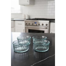 Isıya Dayanıklı Cam Fırın Kasesi 4 Adet 10 Cm-sufle Kabı Çok Renkli