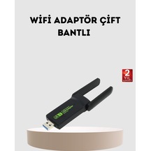 Ultratekno Dual Band Wifi Adaptör 1200 Mbps, Usb 3.0, Çift Antenli, Geniş Kapsama Alanı Ve Yüksek Hız
